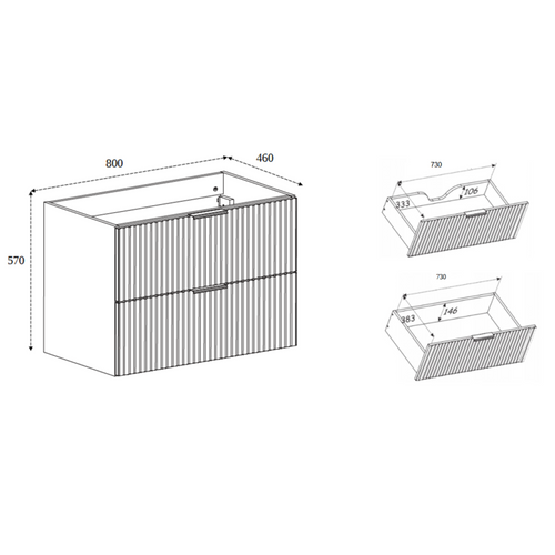 Meuble Sous Vasque Avec Plan Sur Pieds Flow Chêne Craft 80 Cm