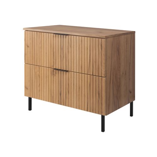 Meuble Sous Vasque Avec Plan Sur Pieds Flow Chêne Craft 80 Cm