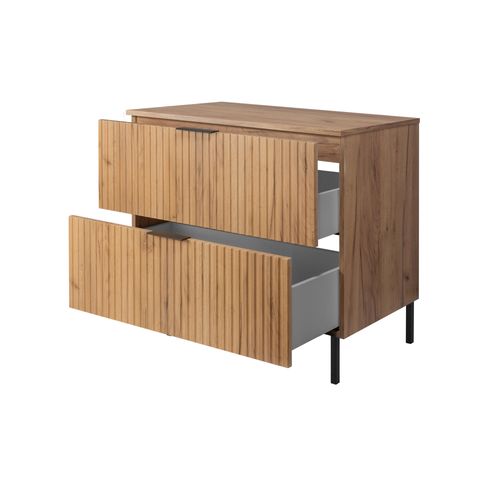 Meuble Sous Vasque Avec Plan Sur Pieds Flow Chêne Craft 80 Cm