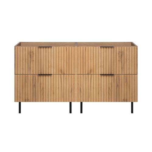 Meuble Sous Double Vasque Sur Pieds Flow Chêne Craft 120 Cm