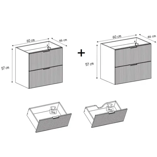 Meuble Sous Double Vasque Sur Pieds Flow Chêne Craft 120 Cm