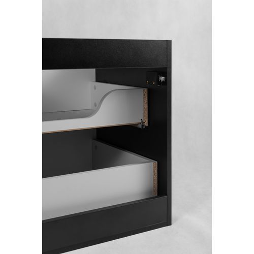 Meuble De Salle De Bain Suspendu Sous Vasque Vena Noir 60 Cm