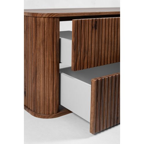 Meuble Sous-vasque Suspendu Glamour 120 Cm – 2 Tiroirs, Finition Noyer Foncé, Design Moderne