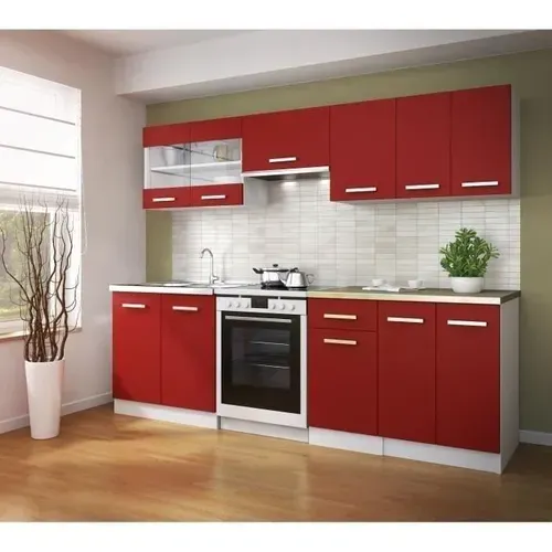 Ultra Meuble Haut Vitre De Cuisine L 80 Cm - Rouge Mat