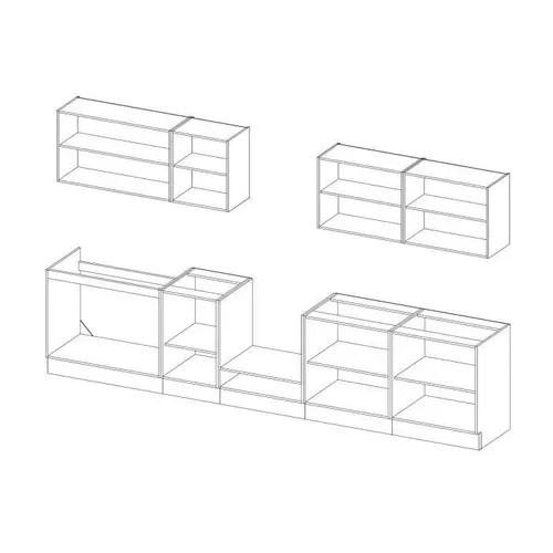 Cuisine Complete Avec Meuble Four Et Plan De Travail Inclus L 300 Cm - Gris Mat