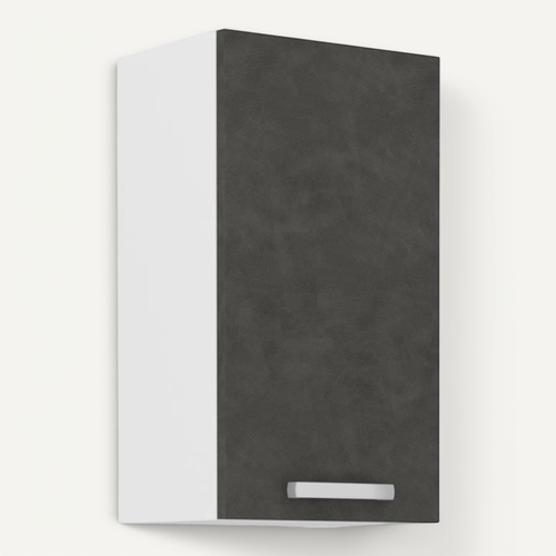 Meuble Haut 1 Porte Battante - Gris Mat - L 40 X P 31,6 X 72 Cm - Lassen