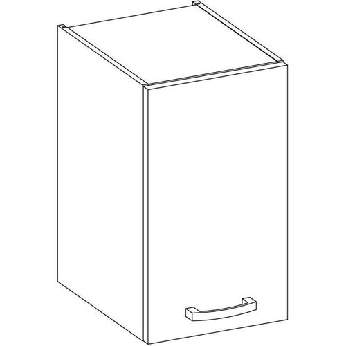 Meuble Haut 1 Porte Battante - Gris Mat - L 40 X P 31,6 X 72 Cm - Lassen