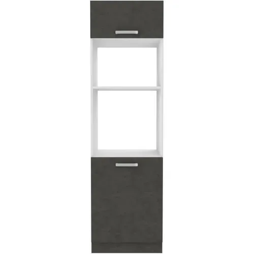 Meuble Colonne Four 2 Portes Battantes - Gris - L 60 X P 57 X H 210 Cm - Lassen