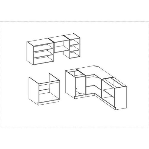 Sara Cuisine Complete Modulable - Angle Réversible - 7 Éléments - Décor Chene Sonoma - L270xl148 Cm