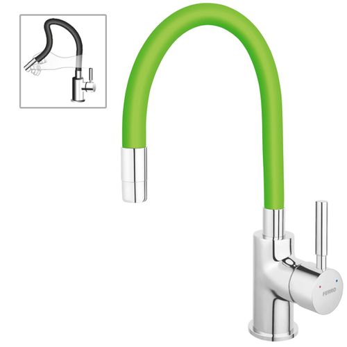 Robinet Mitigeur De Cuisine Bec Flexible Zumba Vert