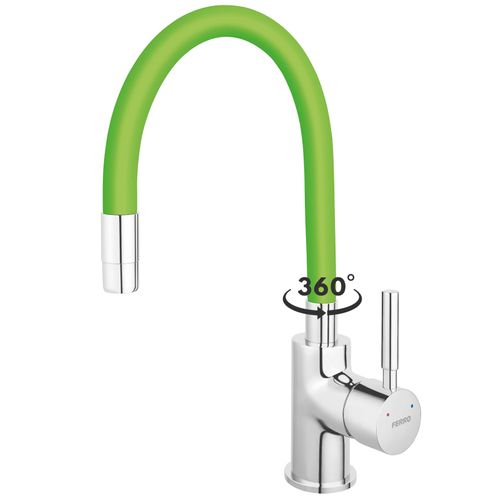 Robinet Mitigeur De Cuisine Bec Flexible Zumba Vert