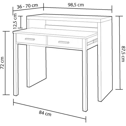 Table Console Extensible Convertible En Bureau Coloris Blanc Artik.