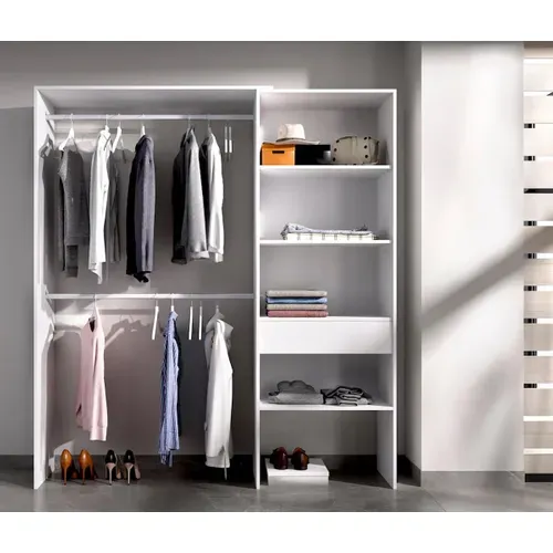 Armoire Placard Extensible Coloris Blanc - Longueur 110-160 X Hauteur 187 X Profondeur 40 Cm