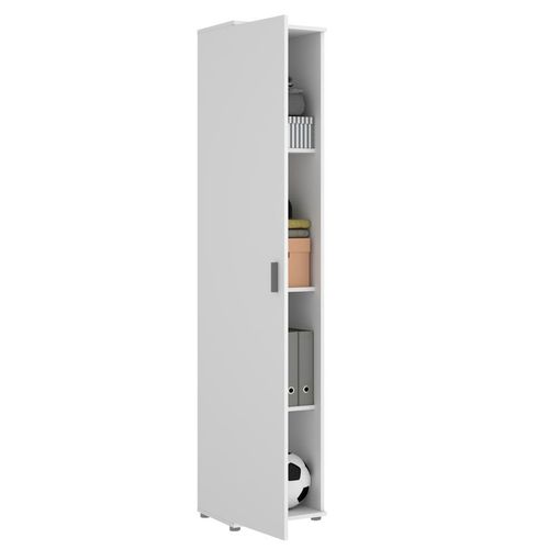 Armoire Meuble De Rangement Coloris Blanc - Longueur 39 X Profondeur 35 X Hauteur 190 Cm