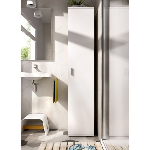Armoire Meuble De Rangement Coloris Blanc - Longueur 39 X Profondeur 35 X Hauteur 190 Cm
