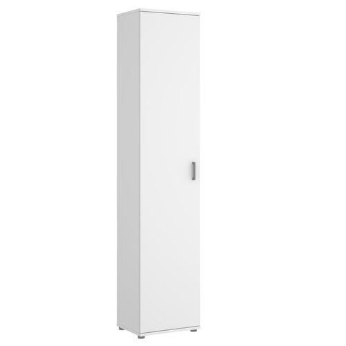 Armoire Meuble De Rangement Coloris Blanc - Longueur 39 X Profondeur 35 X Hauteur 190 Cm