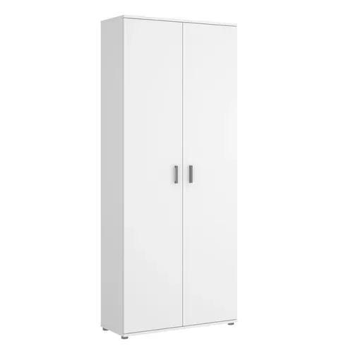 Armoire 2 Portes Coloris Blanc - Longueur 78 X Profondeur 35 X Hauteur 190 Cm