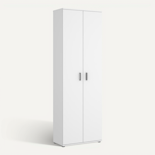Armoire De Rangement 2 Portes Coloris Blanc - Longueur 61 X Profondeur 35 X Hauteur 190 Cm