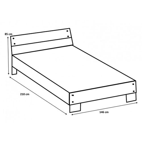 Chambre à Coucher Complète pour Enfant Coloris Imitation Béton Clair/graphite - 140x200 Cm