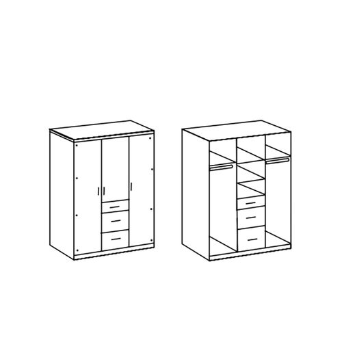 Chambre à Coucher Complète Enfant (lit 90x200 Cm + 1 Chevet + Buffet + Armoire + Étagère )