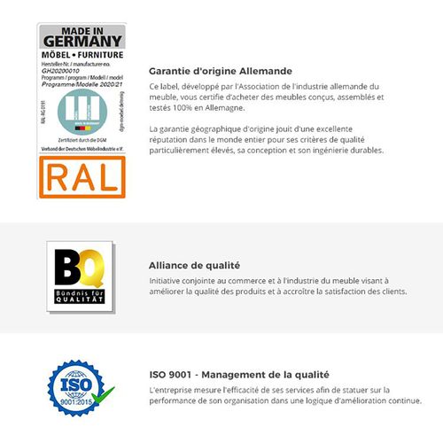 Chambre à Coucher Complète Adulte (lit king size 180x200 Cm + 2 Chevets + Commode )