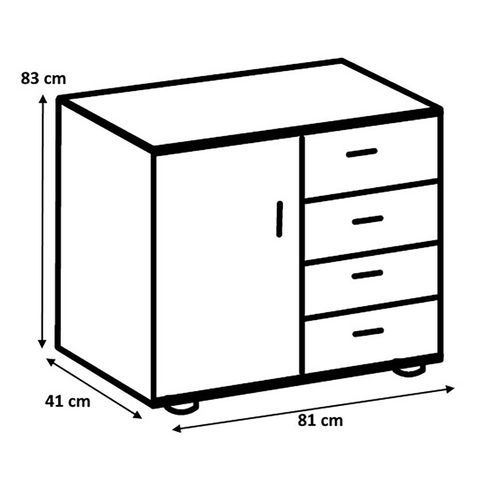 Chambre à Coucher Complète Adulte (lit king size 180x200 Cm + 2 Chevets + Commode )