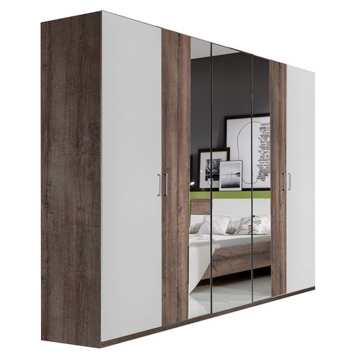 Chambre à Coucher Complète Adulte (lit queen size 160x200 Cm + 2 Chevets + Armoire )