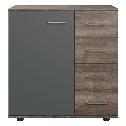 Chambre à Coucher Complète Adulte (lit queen size 160x200 Cm + 2 Chevets + Armoire + Commode )