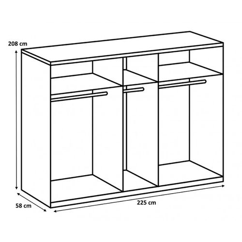 Chambre à Coucher Complète Adulte (lit queen size 160x200 Cm + 2 Chevets + Armoire + Commode )