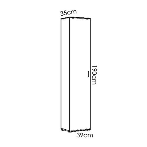 Armoire étroite, colonne Coloris Blanc - Longueur 39 X Profondeur 35 X Hauteur 190 Cm