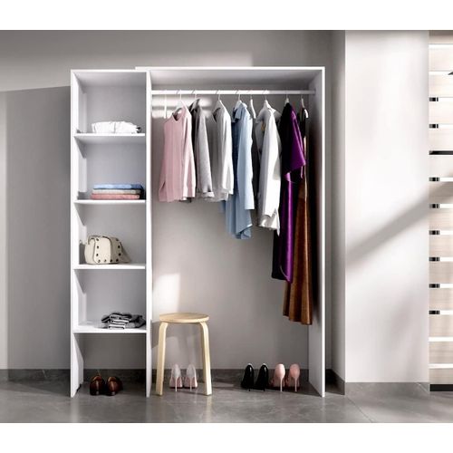 Dressing Armoire Placard Extensible Coloris Blanc -140-110x40x187cm