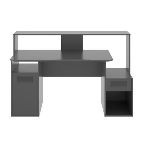 Bureau Gaming Table De Jeu Coloris graphite - l. 153,5 x P. 62-68.5 x H. 84.2-97 cm
