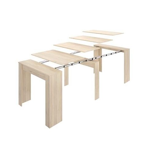 Table Console Extensible En Chêne Naturel - Longueur 54-239 X Hauteur 77 X Profondeur 90 Cm