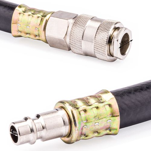Tuyau Pneumatique D'air Comprimé 20 Bar 10 X 17 Mm Raccord 3/8" 20 Mètres