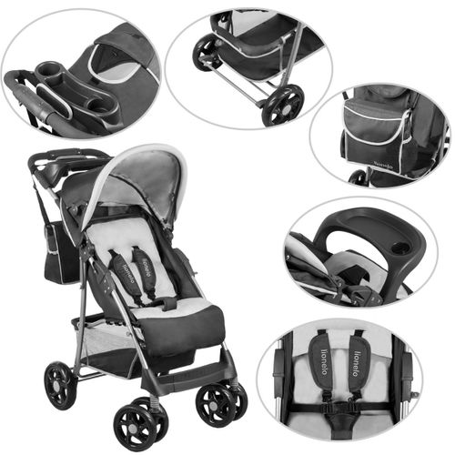 Emma Plus Poussette Pliable Avec Sac À Langer    Gris Anthracite