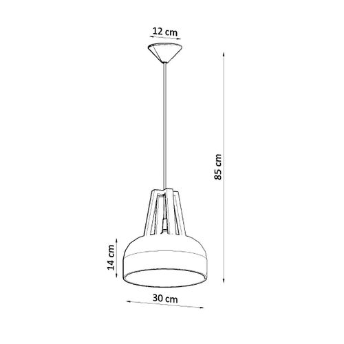Lampe Pendante Casco Noir/bois Naturel