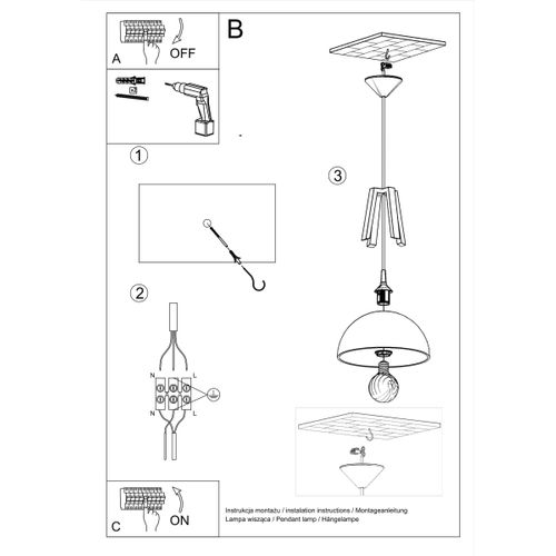 Lampe Pendante Casco Noir/bois Naturel