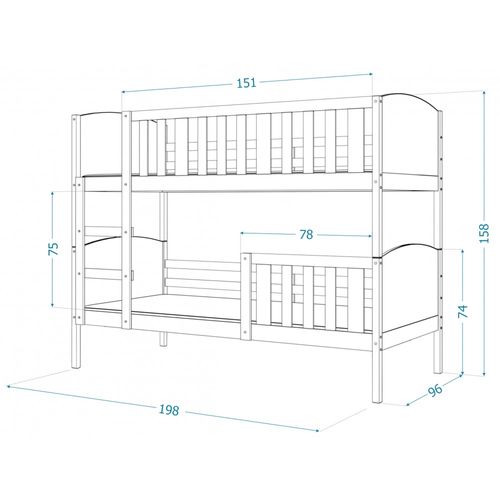 Lit Superposé Tom 90x190 Blanc - Blanc Livré Avec Sommiers