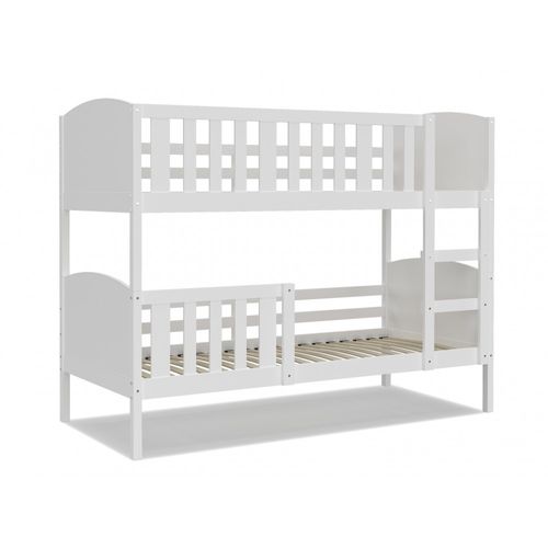 Lit Superposé Tom 90x190 Blanc - Blanc Livré Avec Sommiers