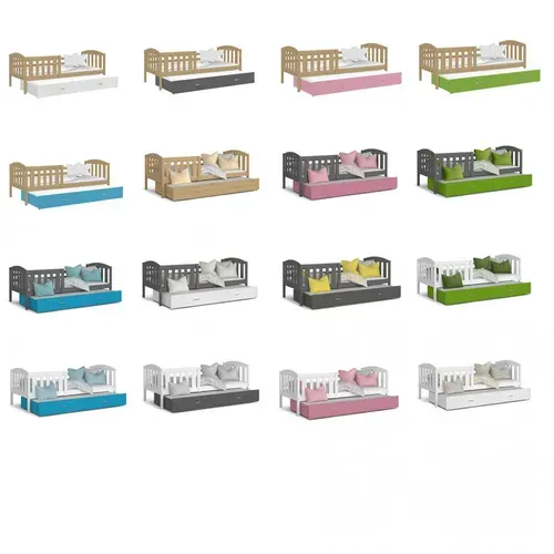 Lit Gigogne Teo 90x190 Pin Livré Avec Sommiers, Tiroir Et Matelas En Mousse De 7cm