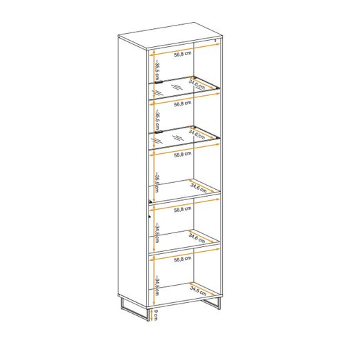 Vaisselier Design 2 étagères "plank" 194cm Naturel