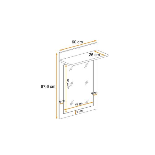 Miroir étagère En Bois "gustavo" 88cm Naturel