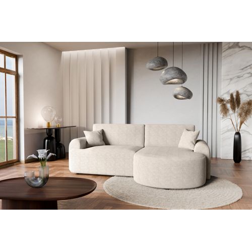 Canapé D'angle Droit Avec Fonction De Couchage Arte Premium Coffre En Crémeux