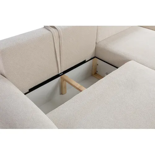 Canapé D'angle Droit Avec Fonction De Couchage Arte Premium Coffre En Crémeux