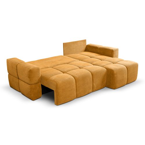 Canapé D'angle Réversible Convertible Fumo Moutarde