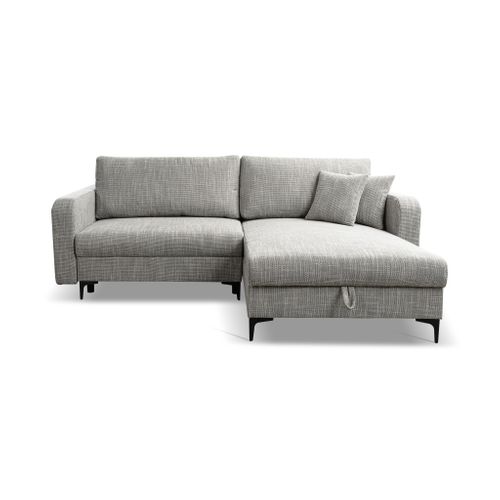 Canapé D'angle Réversible Convertible Avec Fonction De Couchage Como Coffre En Gris