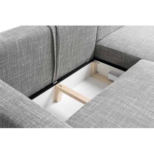 Canapé D'angle Réversible Convertible Avec Fonction De Couchage Como Coffre En Gris