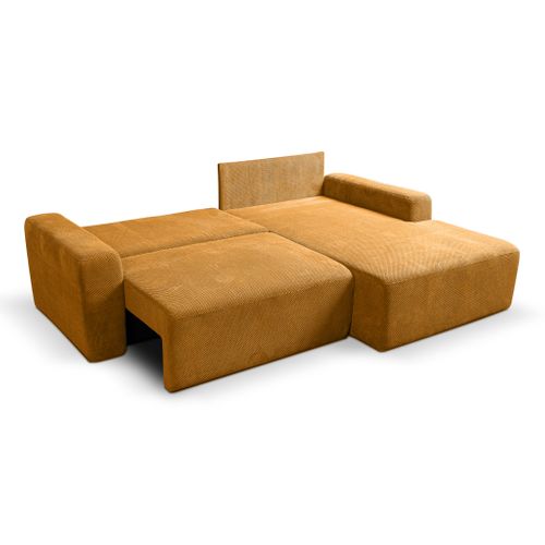 Canapé D'angle Droit Avec Fonction De Couchage Soho Coffre En Moutarde