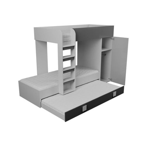 Lit Superposé Hartford 191, 850x200-90x200cm, Couchette Avec Lit ...
