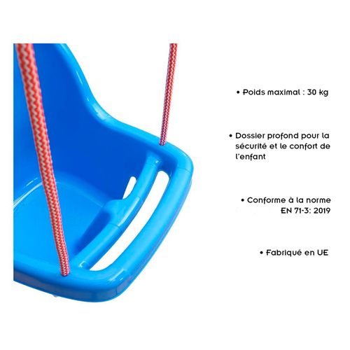 Fraize Balançoire Enfant à Cordes Avec Siège Et Dossier    Bleu